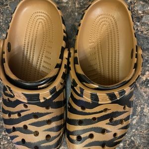 Animal print crocs